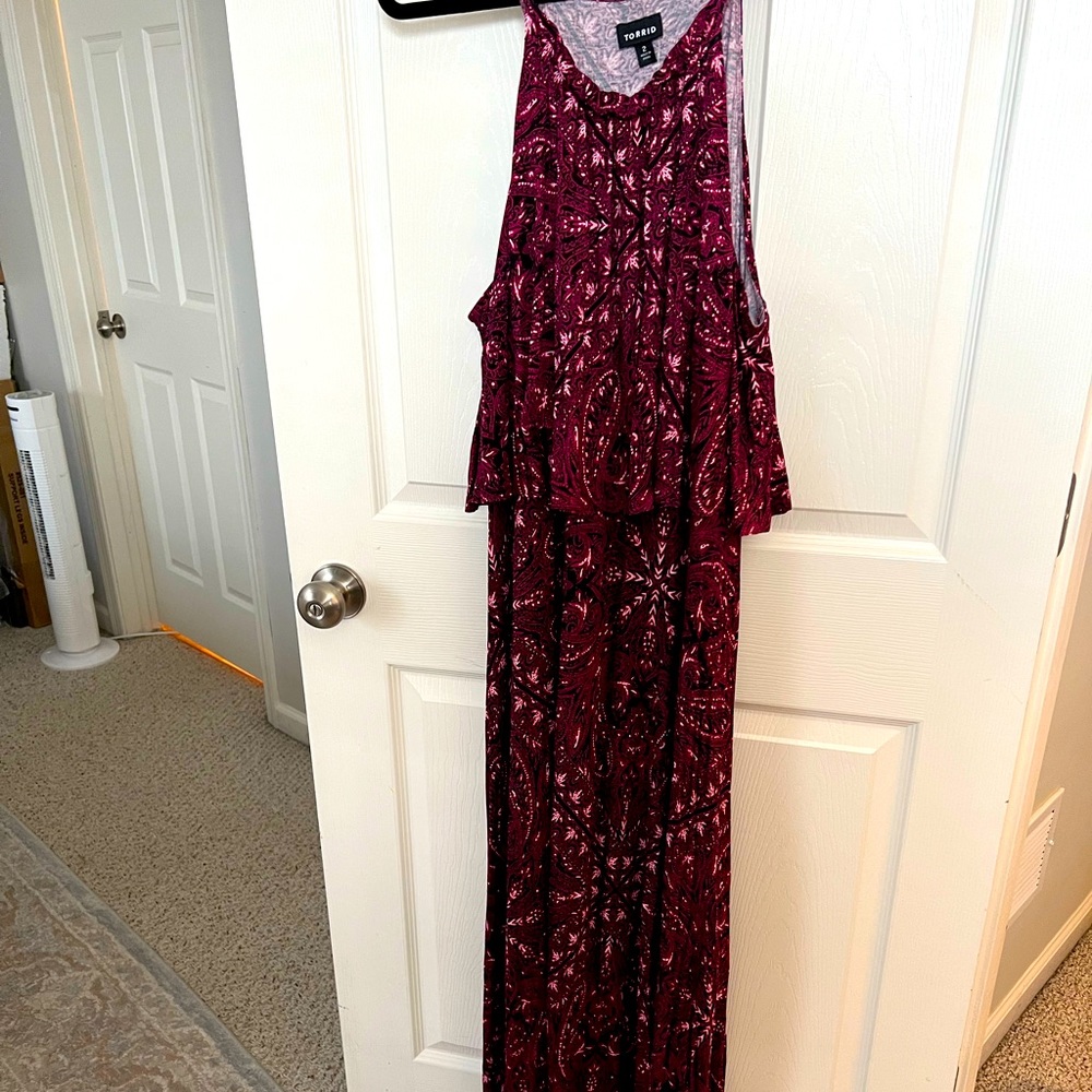 NWT Torrid Maxi dress with tiered detail at the top